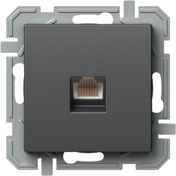 Image 1 of TEM РОЗЕТКА RJ45 UTP cat. 5e TEM KQ37ATXO АНТРАЦИТ (KQ37ATXO)