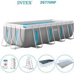Intex Басейн с метална конструкция, 400x200x122 см, INTEX 26770NP Prism Frame ClearView, с филтърна помпа, стълба, подложка, покривало (26770NP)