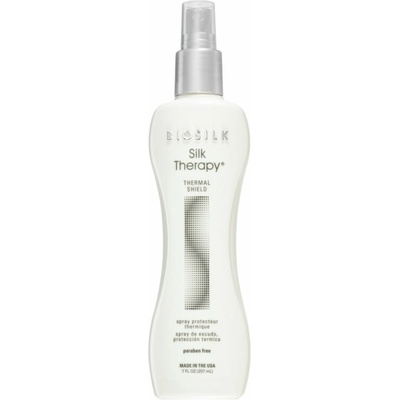 Biosilk Silk Therapy Thermal Shield termoochranný sprej pre úpravu žehličkou a kulmou bez parabénov 207 ml