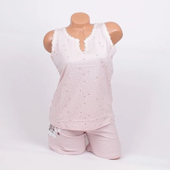 Image 1 of Лятна памучна пижама в бледорозов цвят с малки звездички