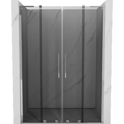 Mexen Velar L Duo плъзгаща се душ кабина, 140 см, графит, хром - 871-140-003-42-01 (871-140-003-42-01)