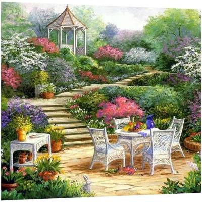 Norimpex - Puzzle Diamant painting: Breakfast at the gazebo 30x40cm - 1 - 39 piese
