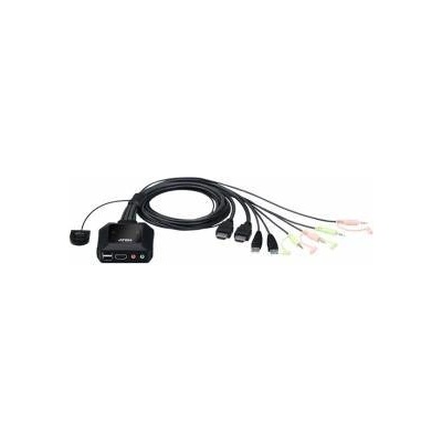 ATEN Превключвател KVM ATEN CS22H, USB, HDMI, 2x 1, 4K, Remote port selector, CS22H