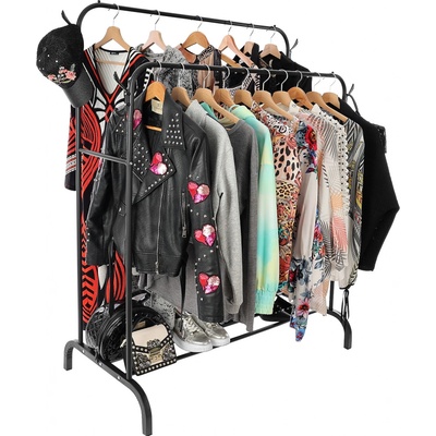 Dvojitý stojan podlahový věšák na oblečení a obuv