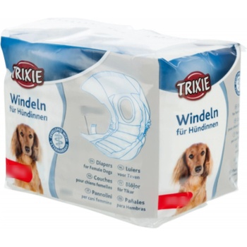 TRIXIE Diapers for Female Dogs L - Памперси / пелени за женски кучета, регулируеми, 38-56 см - 12 броя