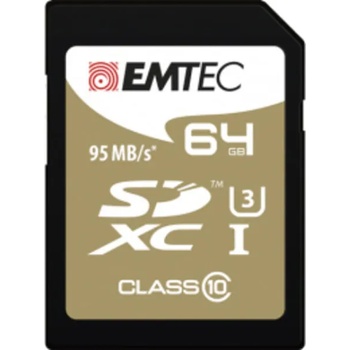 Image 1 of EMTEC SDXC 64GB c10/UHS-I/U3 ECMSD64GXC10SP