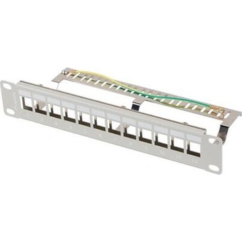 Lanberg Пач панел, Lanberg patch panel blank 12 port 1U 10" ftp for keystone modules grey v2 (PPKS-9212-S)