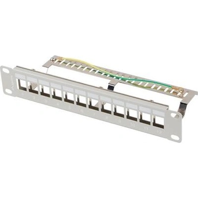 Lanberg Пач панел, Lanberg patch panel blank 12 port 1U 10" ftp for keystone modules grey v2 (PPKS-9212-S)