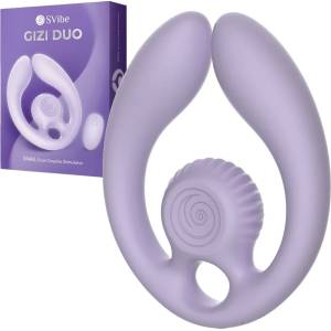  Вибратор за двойки, дистанционно и гъвкав дизайн - Gizi Duo Lilac (D-244443)