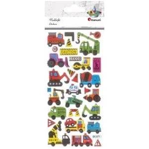 TITANUM Convex stickers construction vehicles mix 30pcs