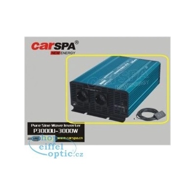 Carspa P3000U-24 24V/230V+USB 3000W, čistá sinusovka