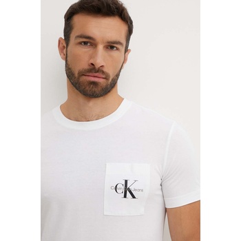 Calvin Klein Jeans Памучна тениска Calvin Klein Jeans в бяло с принт J30J320936 (J30J320936)