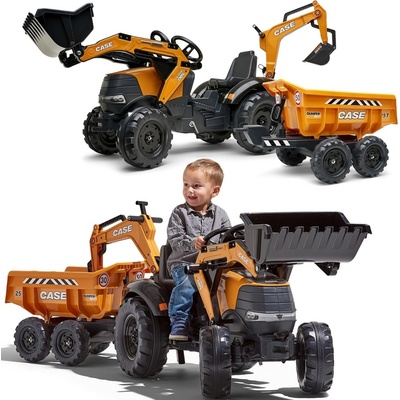 FALK Šliapací traktor 997W Case CE 580 Super N oranžový