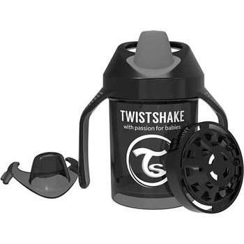 Twistshake Мини чаша с шейкър Twistshake - Черна, 230 ml (78057)