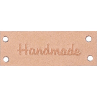 Kožená cedulka/štítek Handmade 16x44 mm Barva: 1 prírodná svetlá