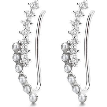 DELIS Обеци с маншети от сребро, jw684, елегантен дизайн, родиево покритие (jw684)