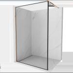 Mexen Kioto душ стена Walk-in 50 x 200 см, черна рамка 8 мм, розово злато - 800-050-101-60-70 (800-050-101-60-70)