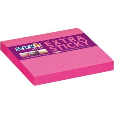 STICKN-HOPAX Samolepiaci bloček 76x76mm neónovo ružový
