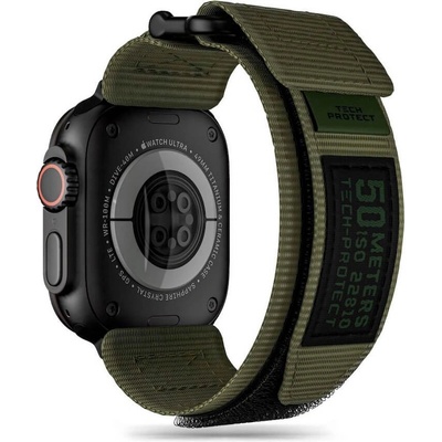 Изключително здрава текстилна каишка за Apple Watch 42мм, 44мм, 45мм, 46мм, Ultra, Ultra 2 49мм - Tech-Protect Scout Watch Strap (зелен-черен) (THP2814)