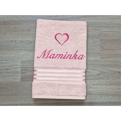 Povlečení Plus osuška maminka se srdíčkem 70 x 140 cm linie světle růžová