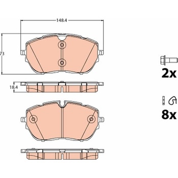 Sada brzdových platničiek kotúčovej brzdy TRW GDB2121