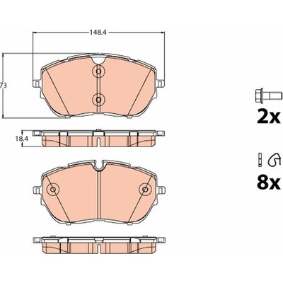 Sada brzdových platničiek kotúčovej brzdy TRW GDB2121