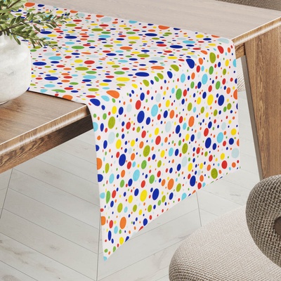 Biante Detský bavlna behúň Sandra SA-006 Farebné bodky na bielom 20x120cm