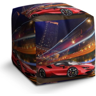 Sablio Taburet Kocka Ferrari na ulici: 40x40x40 cm