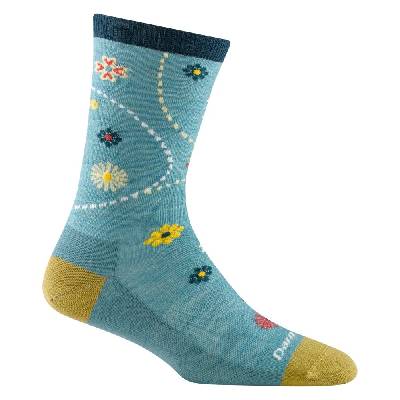 Darn Tough Dámské ponožky DarnTough Garden Crew Lightweight aqua - S (2,5-4,5 UK) 4,5-7 US