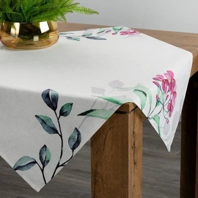 Eurofirany Obrus NATU s potlačou s rastlinným motívom natura Polyester/ľan 85x85 cm