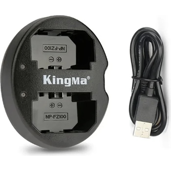 KingMa Зарядно за батерия NP-FZ100 USB Dual за Sony A7III A7IV Alpha 1 A7C FX3 FX30 A7R3 A7R III A7R V A7R IV A7S A7SIII A9 A9II A9S A9R Alpha Series