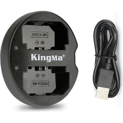 KingMa Зарядно за батерия NP-FZ100 USB Dual за Sony A7III A7IV Alpha 1 A7C FX3 FX30 A7R3 A7R III A7R V A7R IV A7S A7SIII A9 A9II A9S A9R Alpha Series