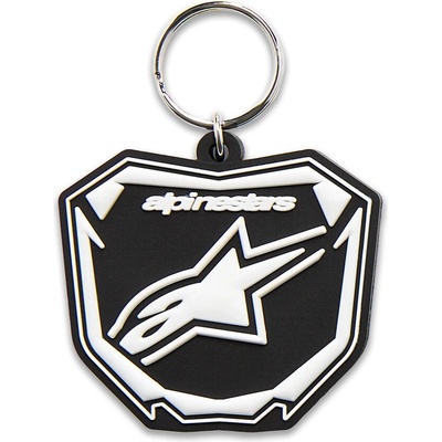 Prívesok na kľúče ALPINESTARS PLATE Keyfob black/white