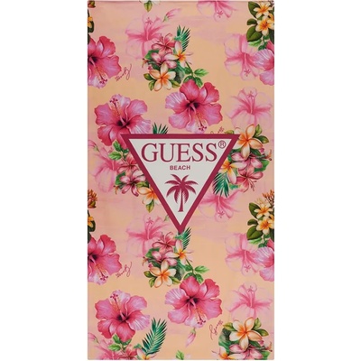 GUESS Плажна хавлия в розово с цветя за момиче Guess