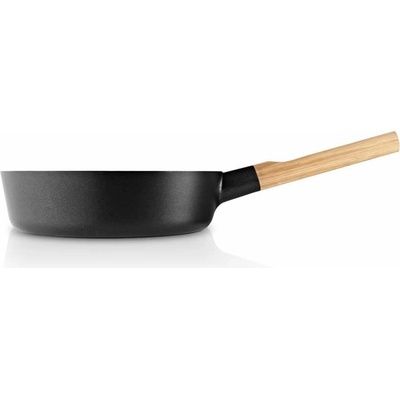 Eva Solo na soté s dřevěnou rukojetí Nordic kitchen 24 cm - Eva Solo Hliníková pánev Sauté Pan Nordic Kitchen 24 cm, černá barva, kov
