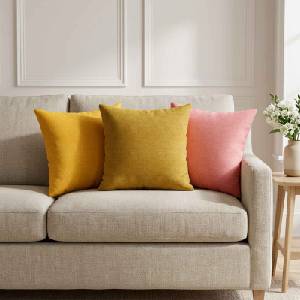 vidaXL Възглавница с възглавница HEERLEN 12 бр. Светло жълто Текстил (924477)