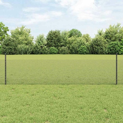 vidaXL Svařovaná drátěná plotovina s tyčkami 50 x 0,5 m Šedá Síťovina