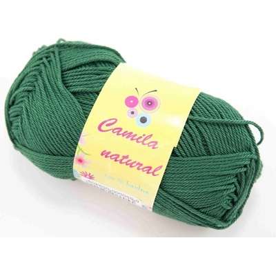 Priadza Camila natural - tmavo zelená - číslo farby 157