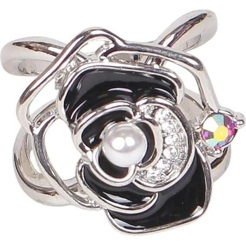 Сребриста брошка-пръстен за шал Роза