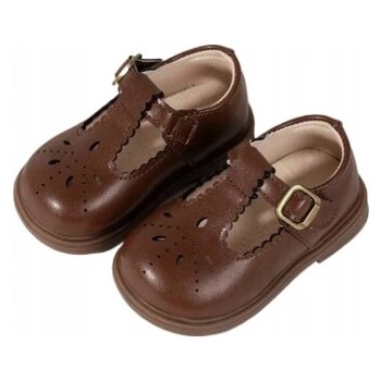 Dětské polobotky s přezkou hnědé