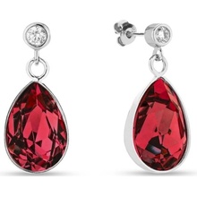 Spark stříbrné náušnice s krystaly Swarovski Elements červená kapka Barocco KCD432010SC Scarlet