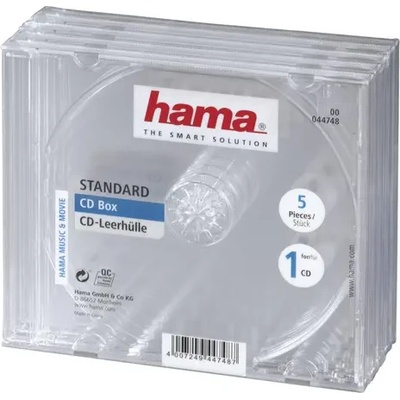 Hama Кутийка за CD/DVD HAMA Jewel Case, прозрачен, 5 бр. в пакет (HAMA-44748)
