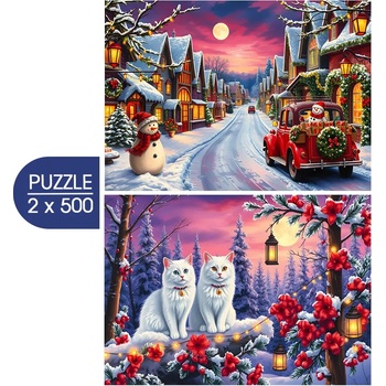 Bluebird Puzzle - Puzzle 2x500 Ready for Christmas - 500 piese