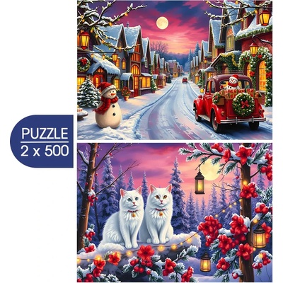Bluebird Puzzle - Puzzle 2x500 Ready for Christmas - 500 piese