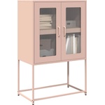 vidaXL Висока дъска Pink 68x39x107 cm Стомана (853375)