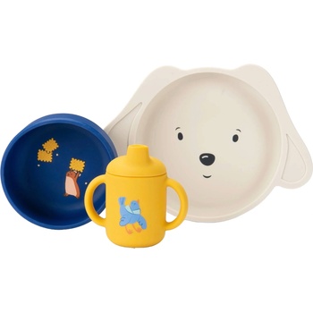 Moulin Roty Силиконов комплект за хранене Moulin Roty - Puce & Pilou (684057)