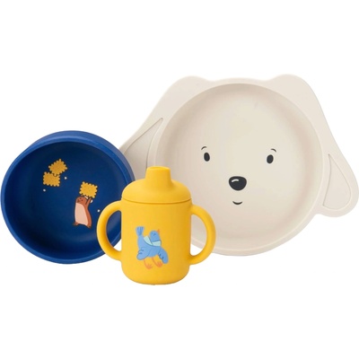 Moulin Roty Силиконов комплект за хранене Moulin Roty - Puce & Pilou (684057)