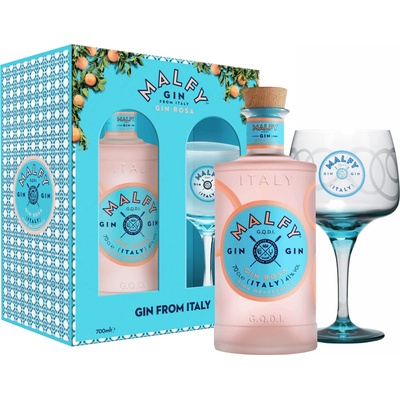 Malfy Gin Rosa 41% 0,7 l (darčekové balenie 1 pohár)
