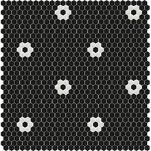 Hisbalit mozaika bílá, černá, černo-bílá Černobílá FLORES NEGRO 2,3x2,3 (33,3x33,3) cm 1m²