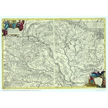 Topo Map Maďarsko 1686 - autor Vignola 100 x 70 cm Varianta: bez rámu v tubusu, Provedení: laminovaná mapa v lištách